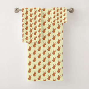 Happy Easter Bunny Patterned Towels