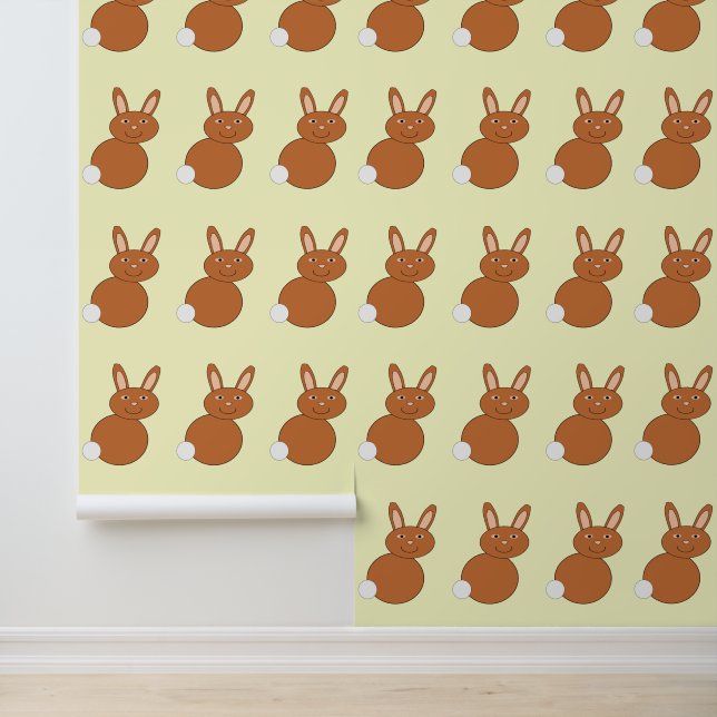 Happy Easter Bunny Patterned Wallpaper (Application)