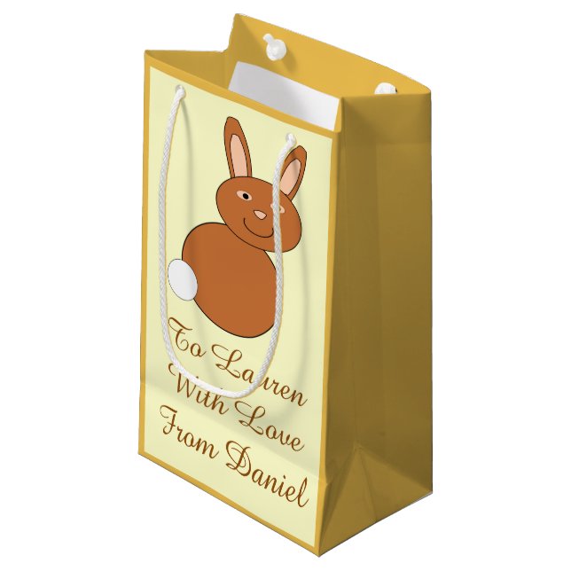 Happy Easter Bunny Personalized Gift Bag (Front Angled)