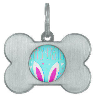 happy easter bunny pet ID tag
