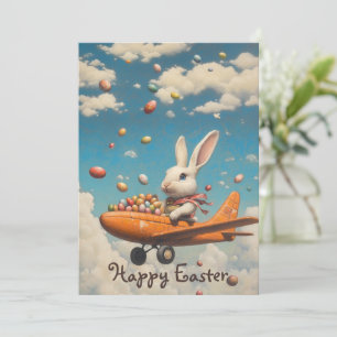 Happy Easter Bunny Pilot Airplane Invitation