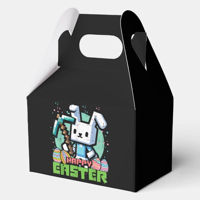 Happy Easter Bunny Pixel Game  Favor Box (Front)