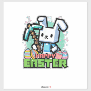Happy Easter Bunny Pixel Game Gaming Gamer Boys Ki