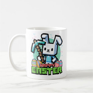 Happy Easter Bunny Pixel Game Gaming Gamer Boys Ki Coffee Mug