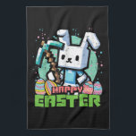 Happy Easter Bunny Pixel Game  Kitchen Towel<br><div class="desc">Happy Easter Bunny Pixel Game</div>