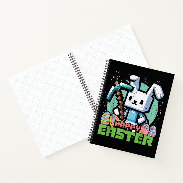 Happy Easter Bunny Pixel Game  Notebook (Inside)
