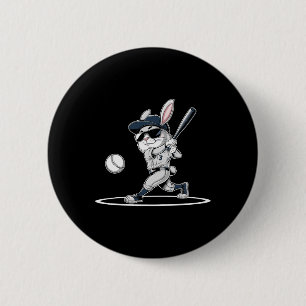 Happy Easter Bunny Playing Sell Easter Sport Boys 2 Inch Round Button