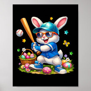 Happy Easter Bunny Playing Sell Mens Boys Kids Poster