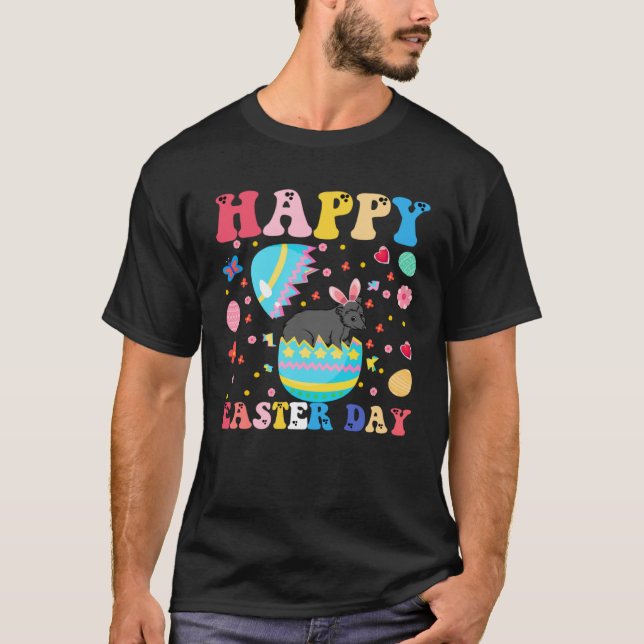 Happy Easter Bunny Possum  Easter Day Groovy T-Shirt (Front)