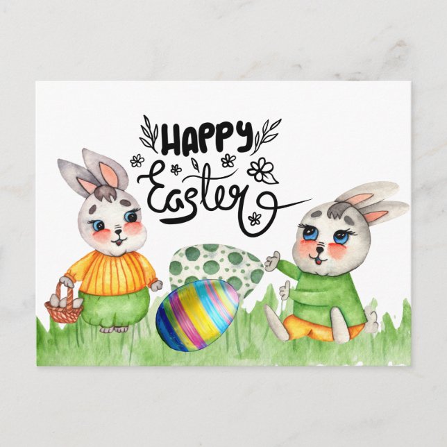 Happy Easter Bunny Postcard (Front)
