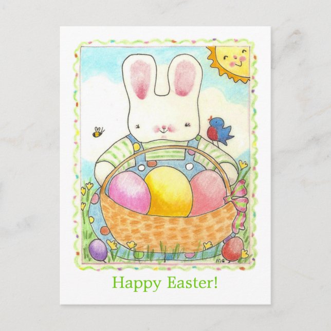 Happy Easter bunny postcard (Front)