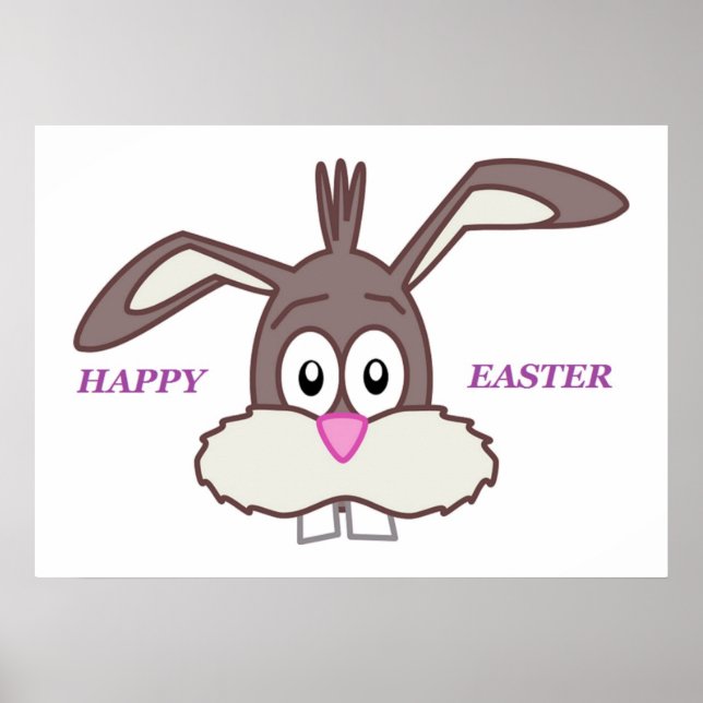 "HAPPY EASTER" BUNNY POSTER (Front)