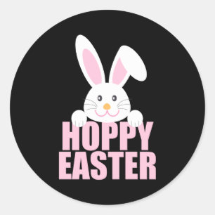 Happy Easter Bunny Pun Cute Nk Girls  Classic Round Sticker
