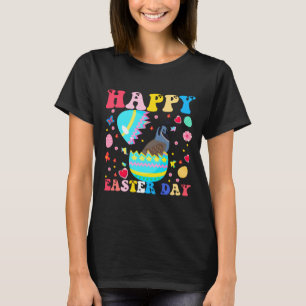 Happy Easter Bunny Quail Easter Day Groovy T-Shirt
