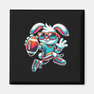 Happy Easter Bunny Quarterback Receiver Football B Magnet