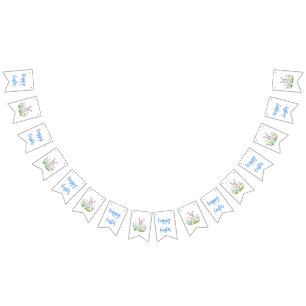 Happy Easter Bunny Rabbit Bunting Flags