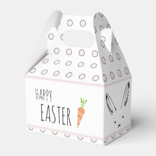 Happy Easter Bunny Rabbit Carrot Polka Dot Favour  Favor Box