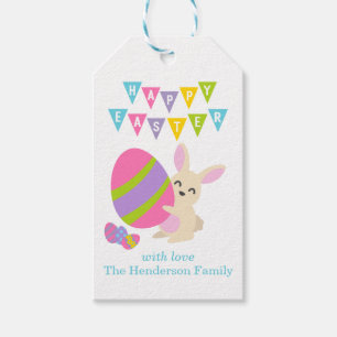 Happy Easter Bunny Rabbit Egg Gift Tags