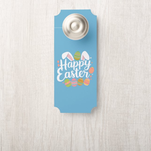 Happy Easter Bunny Rabbit Egg Holiday  Door Hanger (On Knob)