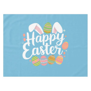 Happy Easter Bunny Rabbit Egg Holiday  Tablecloth