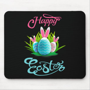 Happy Easter Bunny Rabbit Eggs; Easter Day Women Mouse Pad