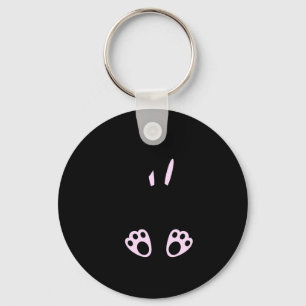 Happy easter bunny rabbit face funny easter day wo keychain