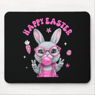Happy Easter Bunny Rabbit Face Funny Easter Day Wo Mouse Pad