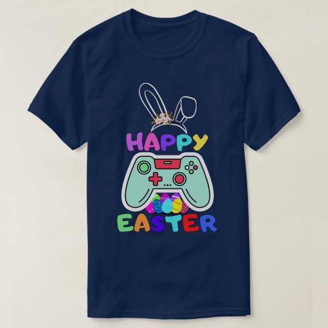 happy easter bunny rabbit face funny easter day wo T-Shirt (Design Front)