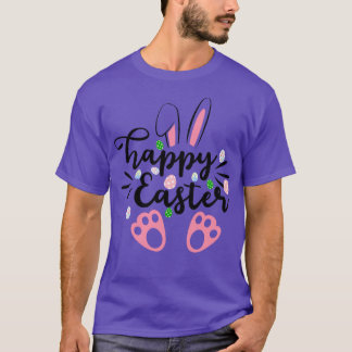 happy easter bunny rabbit face funny easter day wo T-Shirt