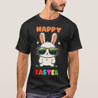 happy easter bunny rabbit face funny easter day wo T-Shirt
