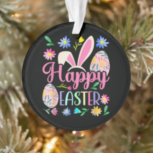 Happy Easter Bunny Rabbit Face Funny Ornament