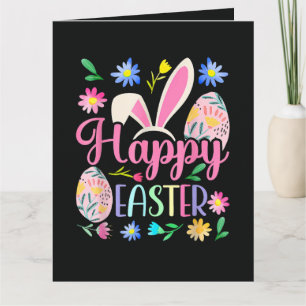 Happy Easter Bunny Rabbit Face Funny Thank You Card