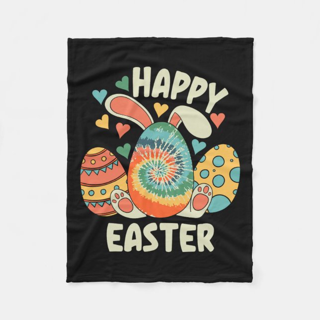 Happy Easter Bunny Rabbit Fun Easter Egg For Women Fleece Blanket (Front)