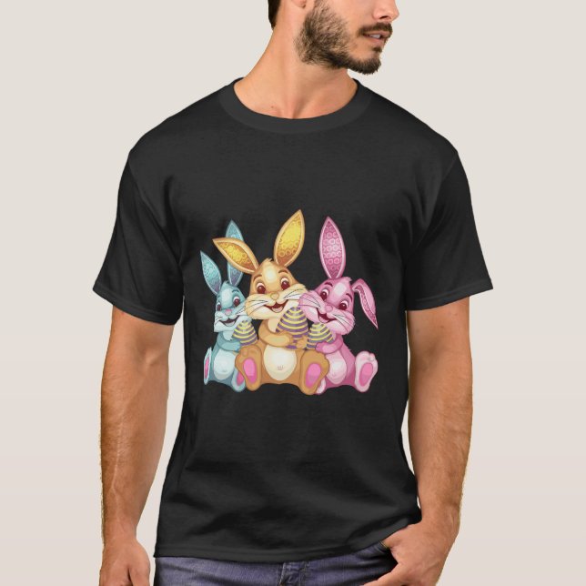 Happy Easter Bunny Rabbit Funny Easter Day  T-Shirt (Front)
