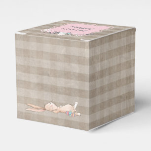 Happy Easter Bunny Rabbit Gingham Squares Favor Box