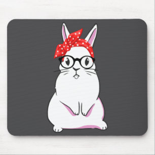 Happy Easter Bunny Rabbit Headband With Gles Ea Mouse Pad