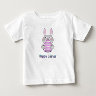 Happy Easter Bunny Rabbit with Easter Egg Baby T-Shirt