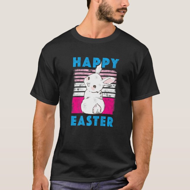 Happy Easter Bunny Retro Rabbit Kids Clothes Outfi T-Shirt (Front)