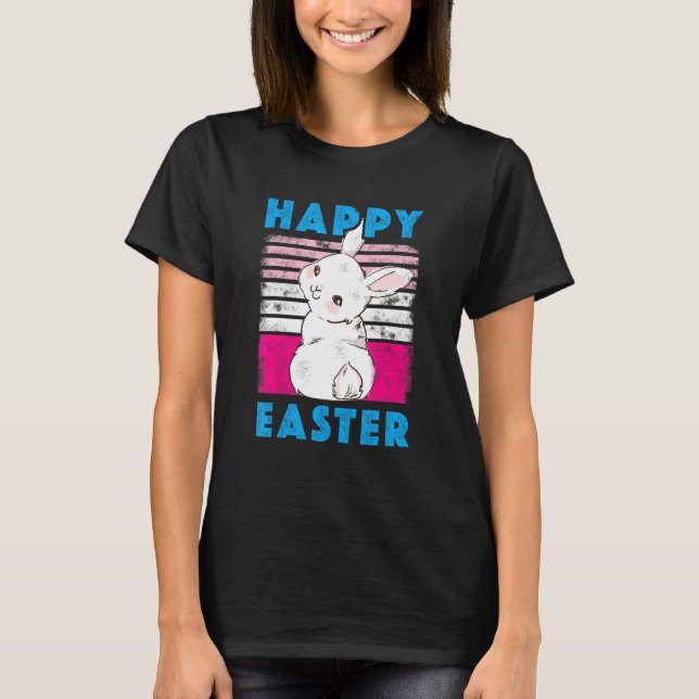 Happy Easter Bunny Retro Rabbit Kids Clothes Outfi T-Shirt (Front)