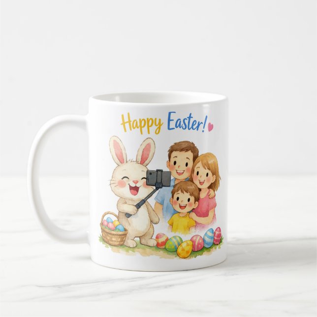 “Happy Easter Bunny Selfie Mug  (Left)