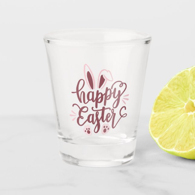 Happy Easter Bunny Shot Glass – Funny Spring Party (Front)