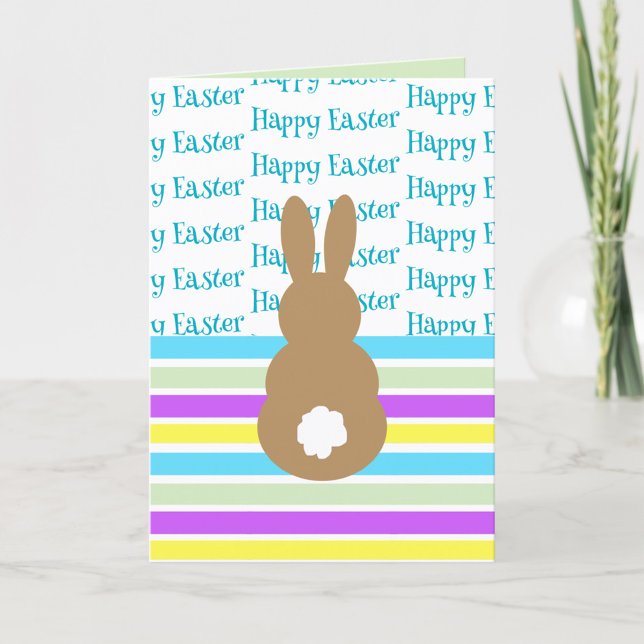 Happy Easter Bunny Silhouette Holiday Card (Creator Uploaded)