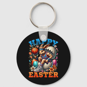 Happy Easter Bunny Sketll Funny Easter Sketll Love Keychain
