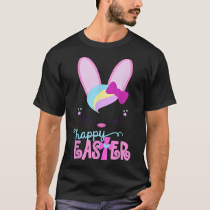 HAPPY EASTER Bunny Sleeping Face Christian Girls W T-Shirt