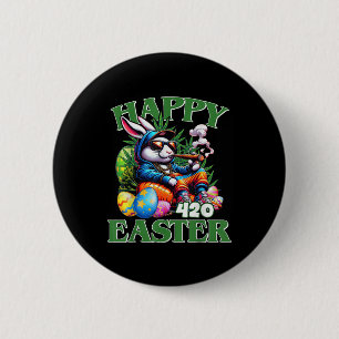 Happy Easter Bunny Smoking Funny For Men Women 2 Inch Round Button