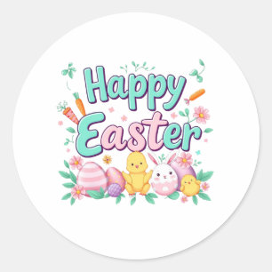 Happy Easter Bunny Spring Easter Egg Easter Classic Round Sticker