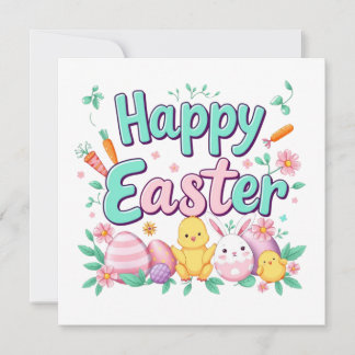 Happy Easter Bunny Spring Easter Egg Easter Invitation