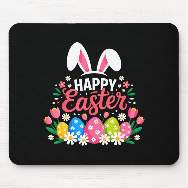 Happy Easter Bunny Spring Egg Rabbit Day Women Mouse Pad (Front)