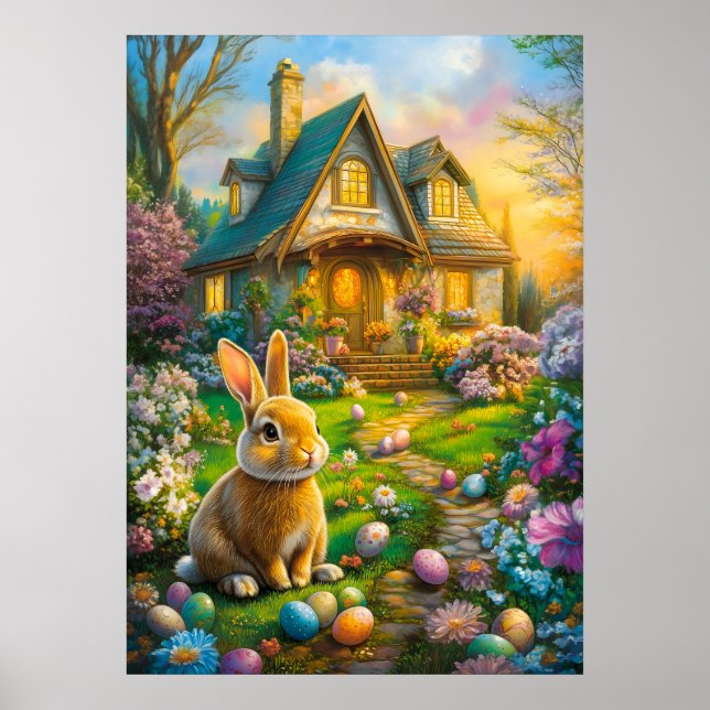 Happy Easter Bunny Spring Poster (Front)