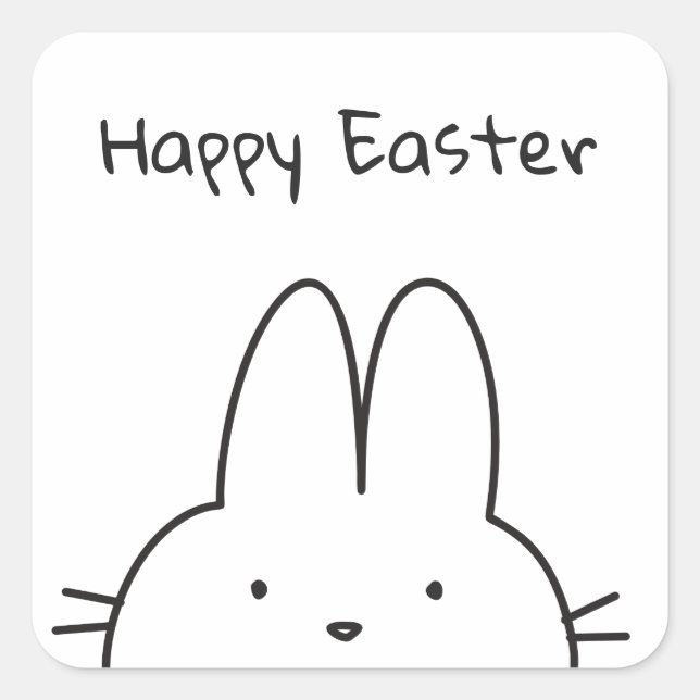 Happy Easter Bunny Square Sticker (Front)